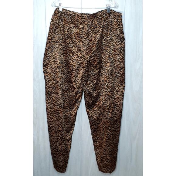 Ladies Chaps Leopard Animal Print Satin 2 Piece Pajama set Size 3X - Picture 6 of 7